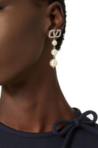  VLogo Signature Pearl Drop Earrings